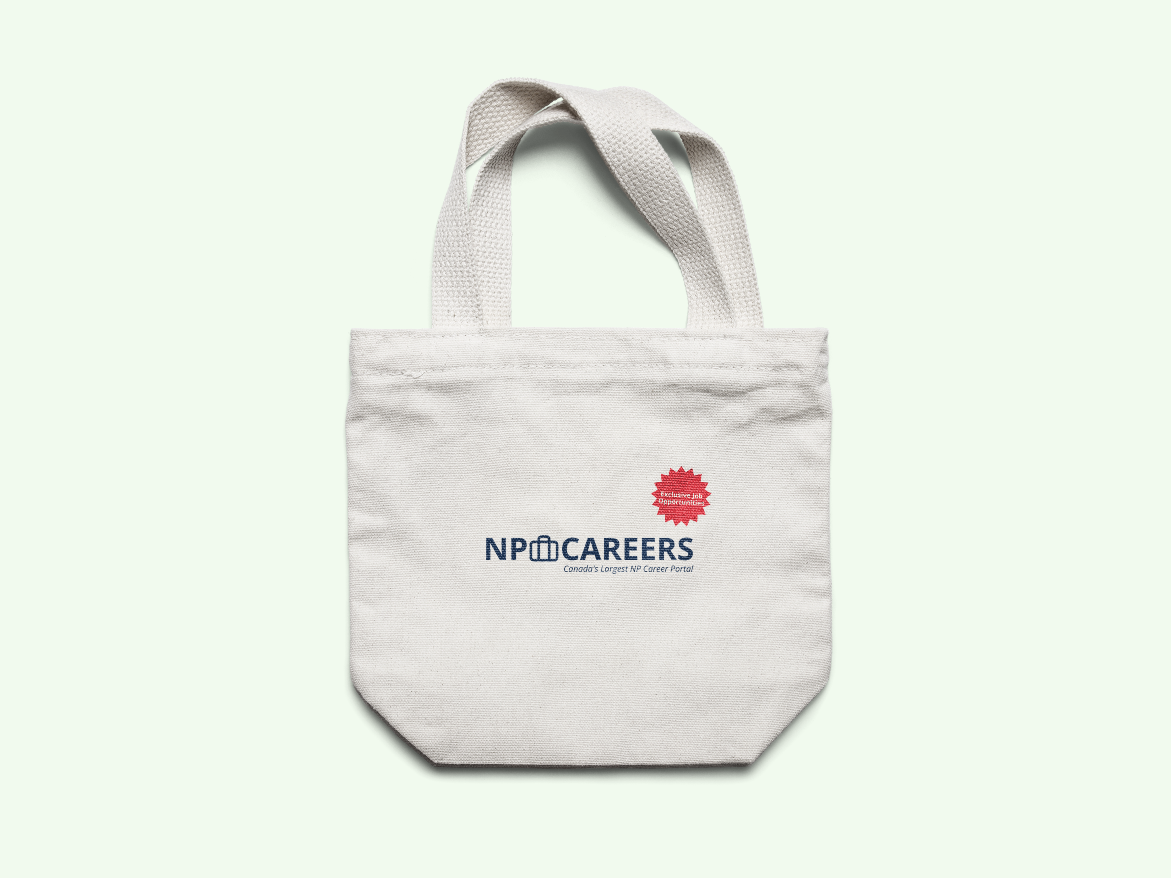 NP Careers branded tote bag mockup