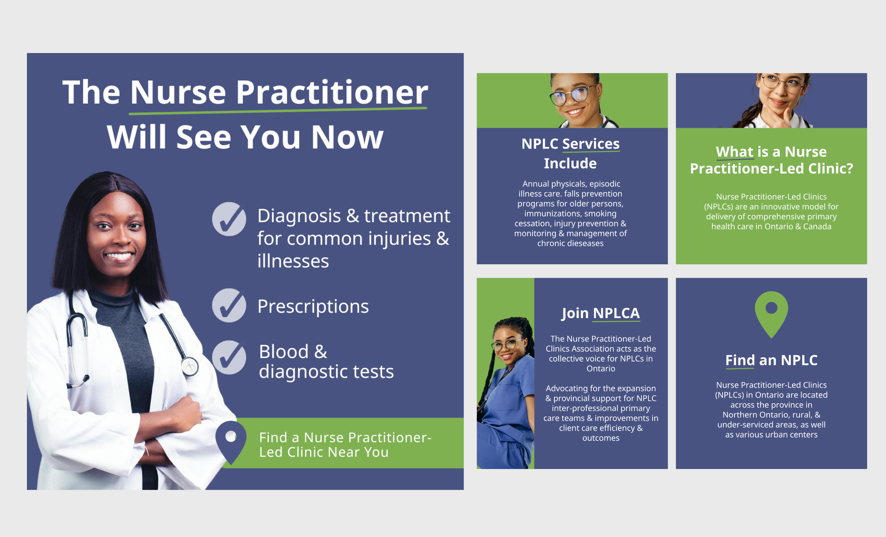 NPLCA educational infographic campaign layouts