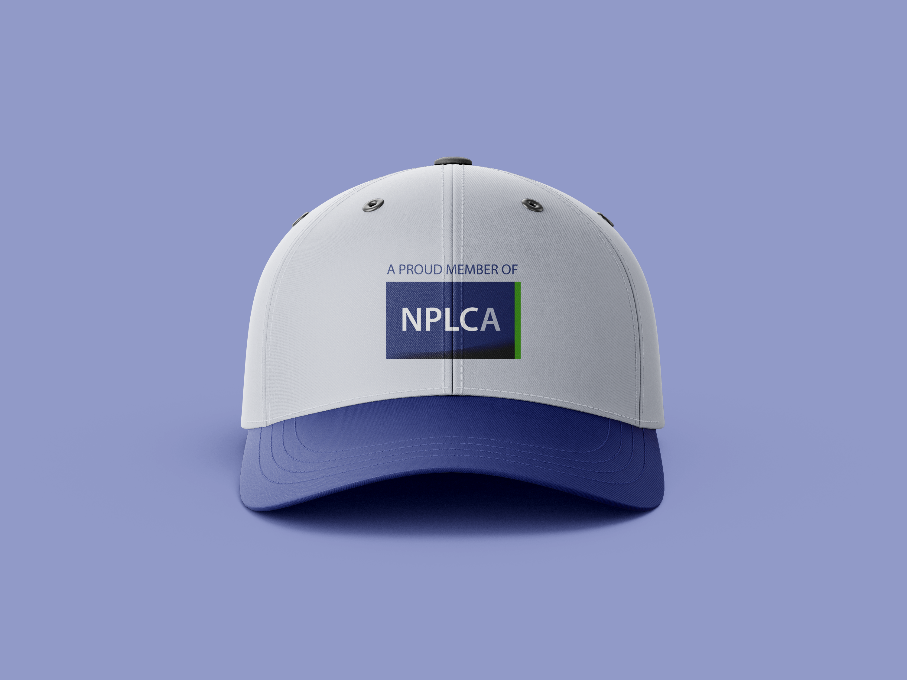 NPLCA branding — cap mockup