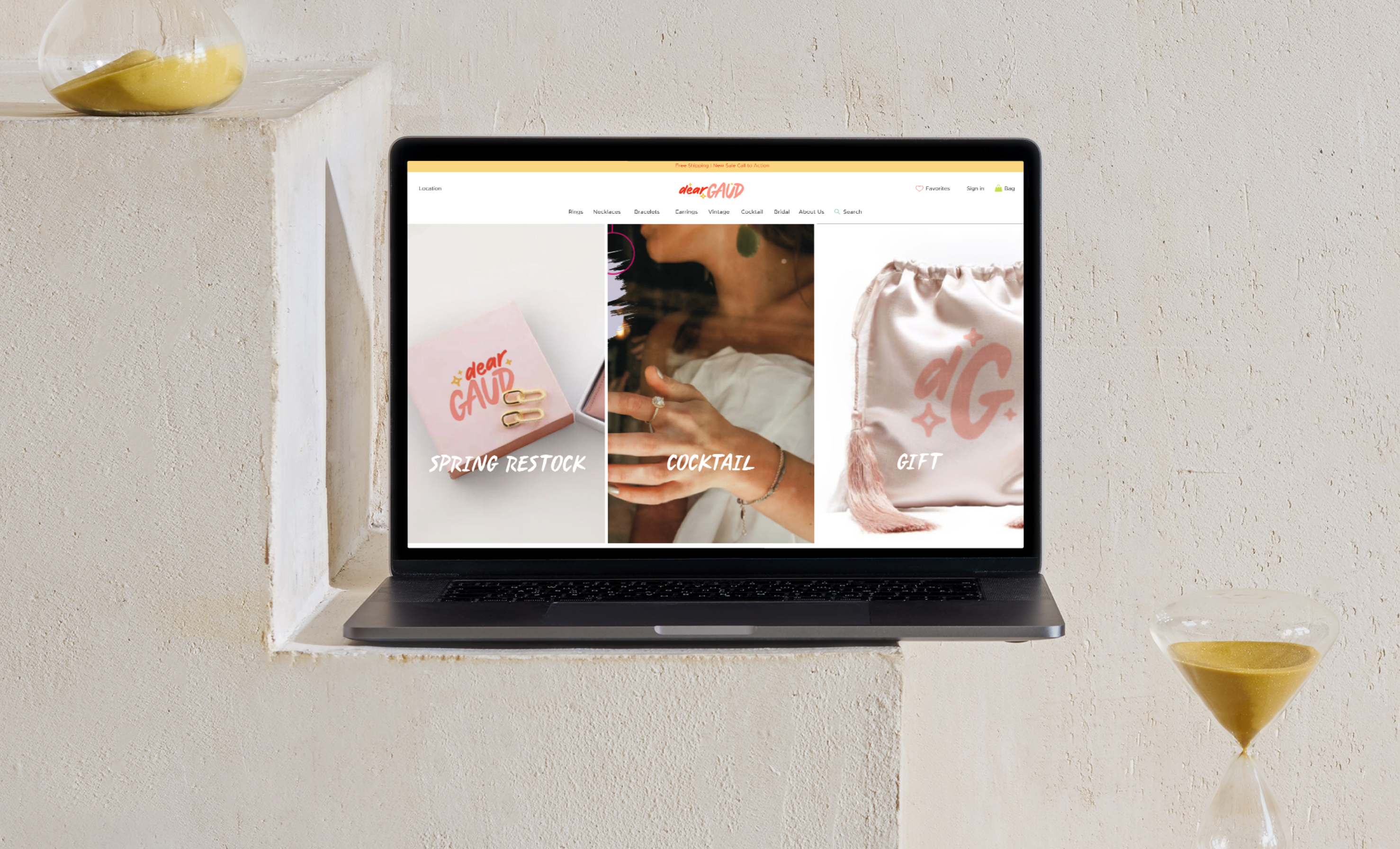 Website design on laptop
